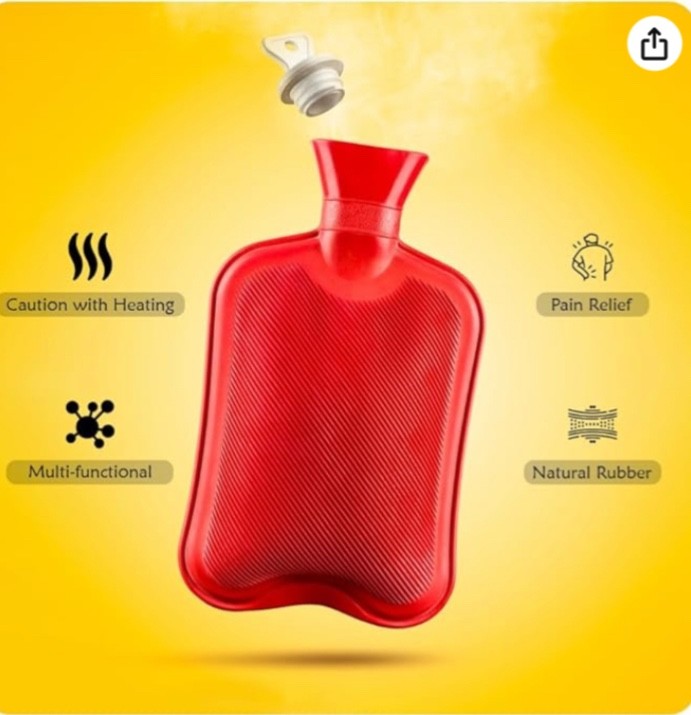 2L Large Natural Rubber Hot Water Bottle Winter Heat Therapy Pain Relief Warmer