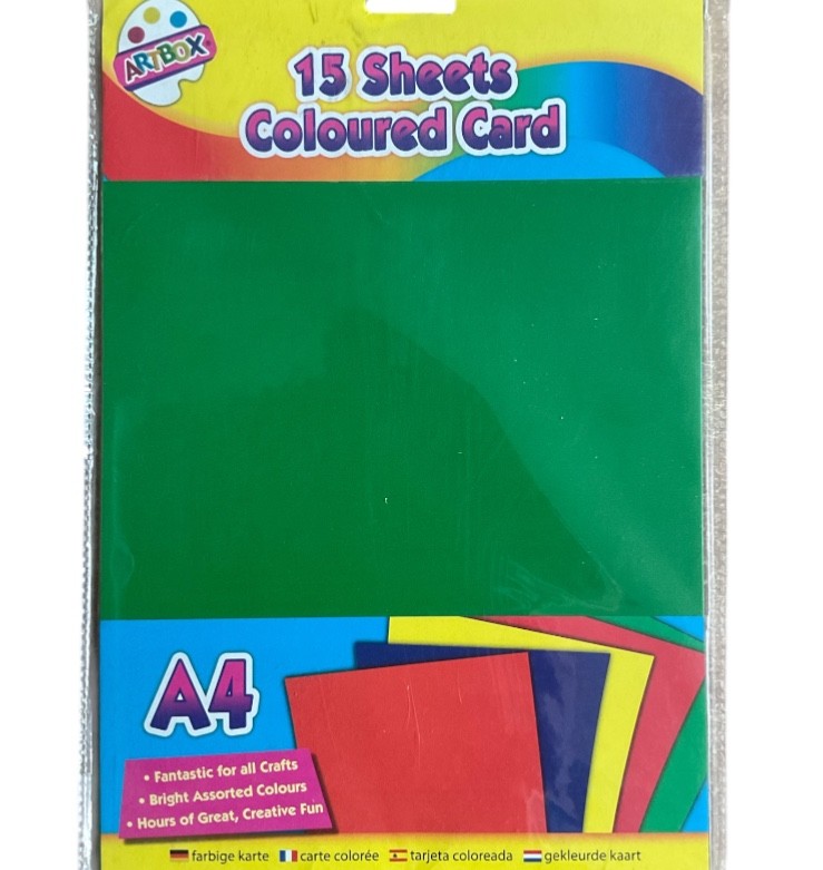 15 Sheet A4 Coloured AssortedCard Thick Card Children Origami Fun Art Craft 266g
