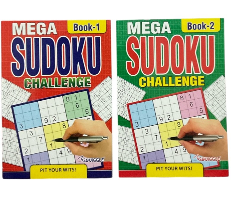 2Pc Mega Word Search Crossword Sudoku Challenge Brain Puzzle Travel Size A4/A5