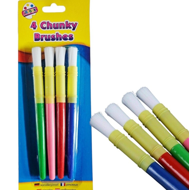 4Pcs Paint Brushes for Kids Children Chubby Chunky Toddler Painting