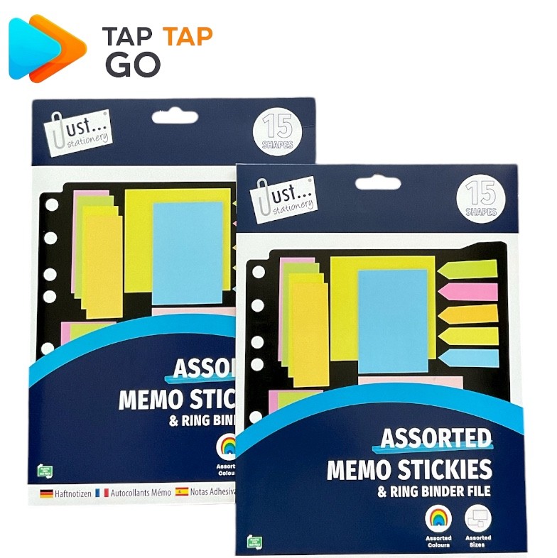 2 Pack Neon Sticky Notes & Page Markers Folder
