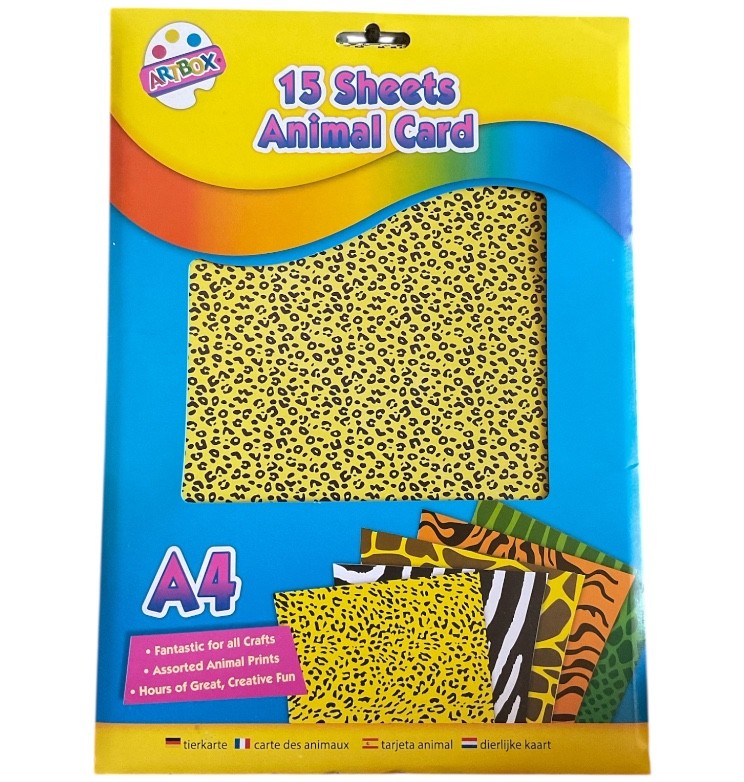 15 x A4 Sheet Assorted Animal Print Creative Craft Children Origami Fun Art 261g