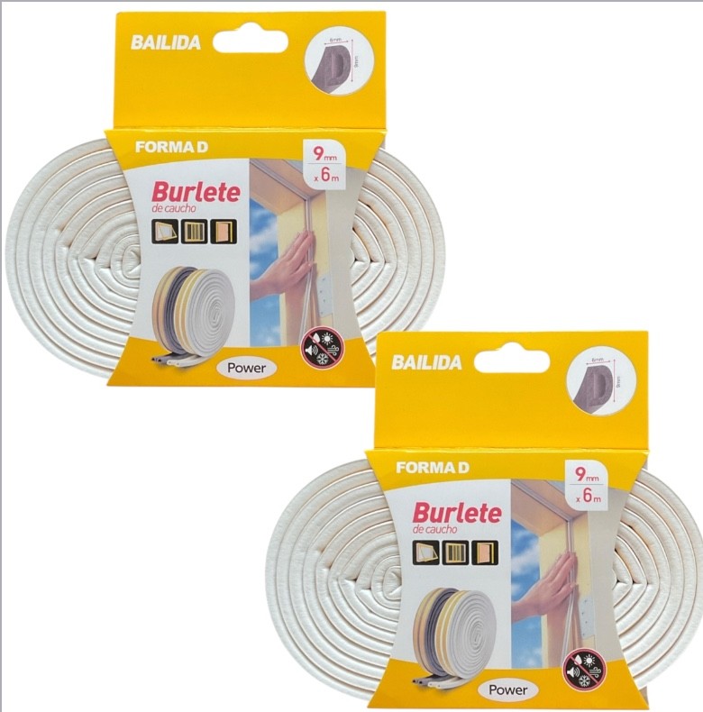 2 x 6M Rubber Seal Weather Strip Foam Sticky Tape Door Window Draught Excluder