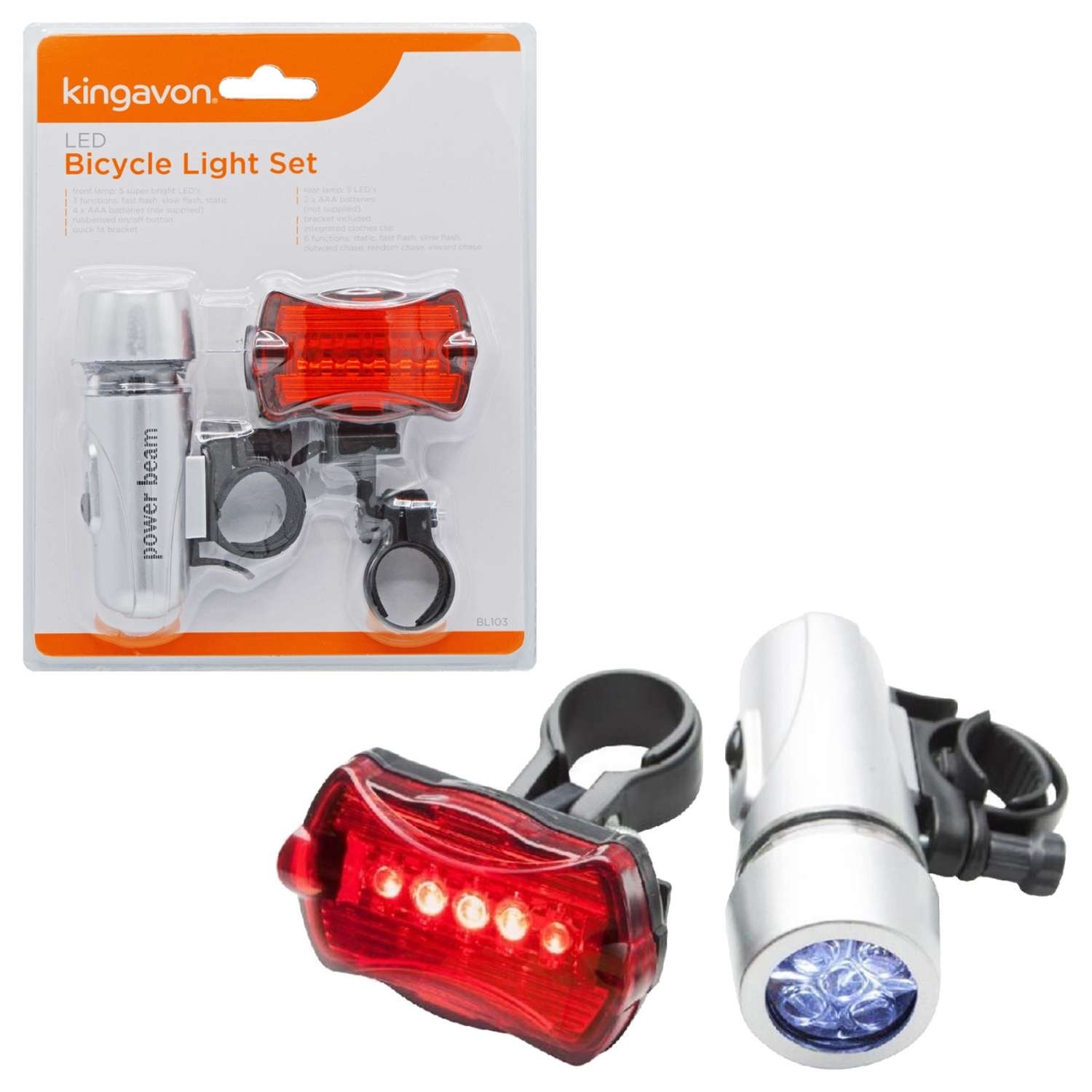 Mountain Bike LED Light Set Bicycle Front and Rear Light Waterproof Kingavon