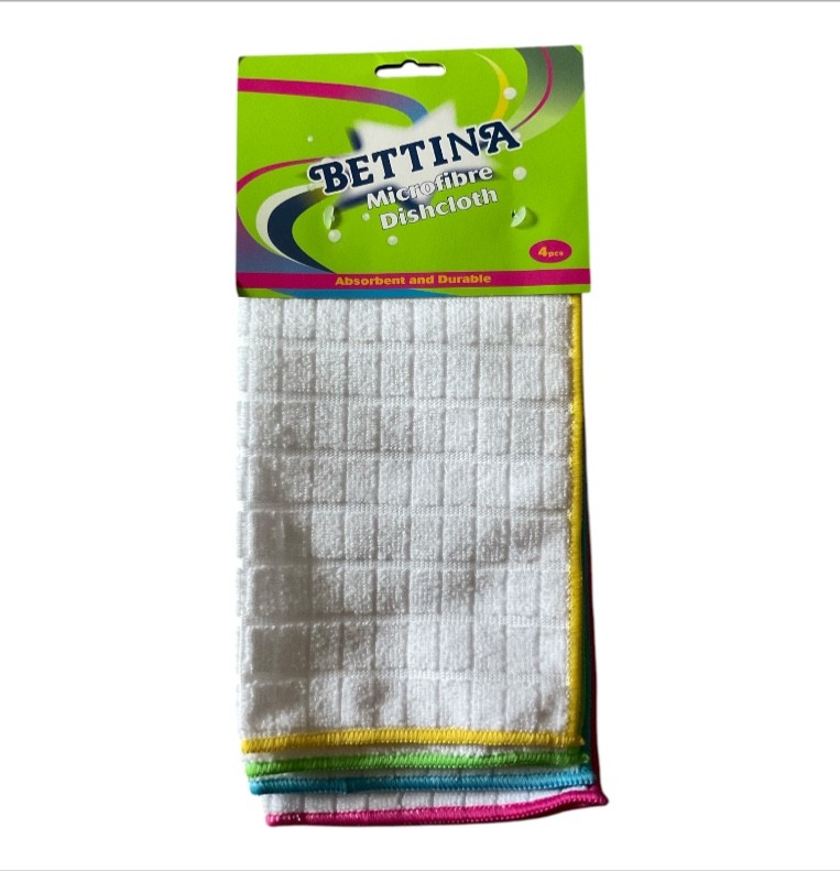 4pc Microfibre Dishcloths – Absorbent Kitchen Cleaning Cloths