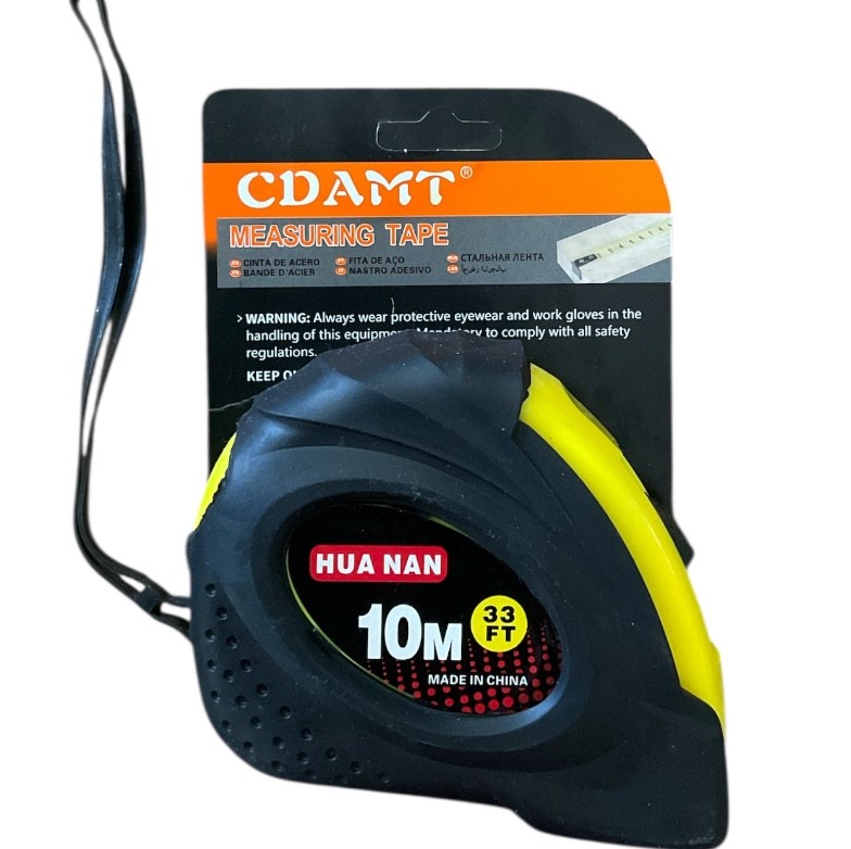 10M MEASURING TAPE MEASURER 33FT GRIP SAFETY BUILDERS CARPENTER WORKSHOP TOOL