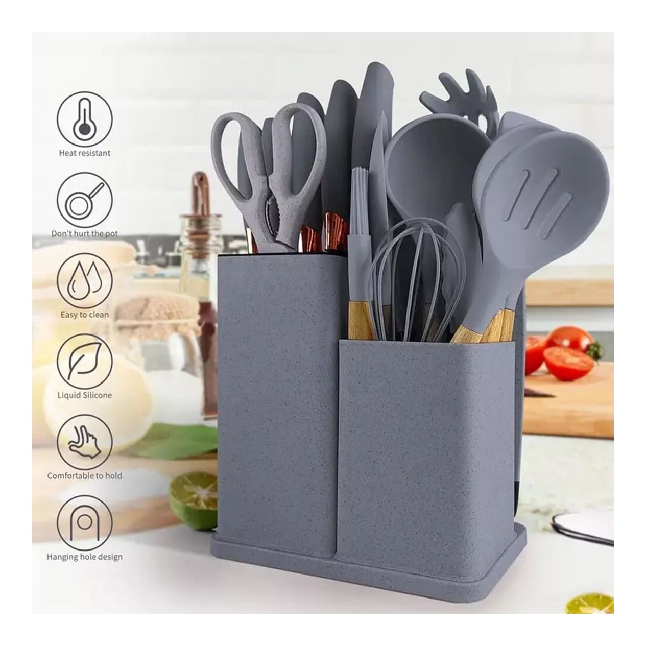 New 19pcs Set Non-Stick Silicone Kitchen Utensil Spatula Spoon Cooking Cookware — photo 2