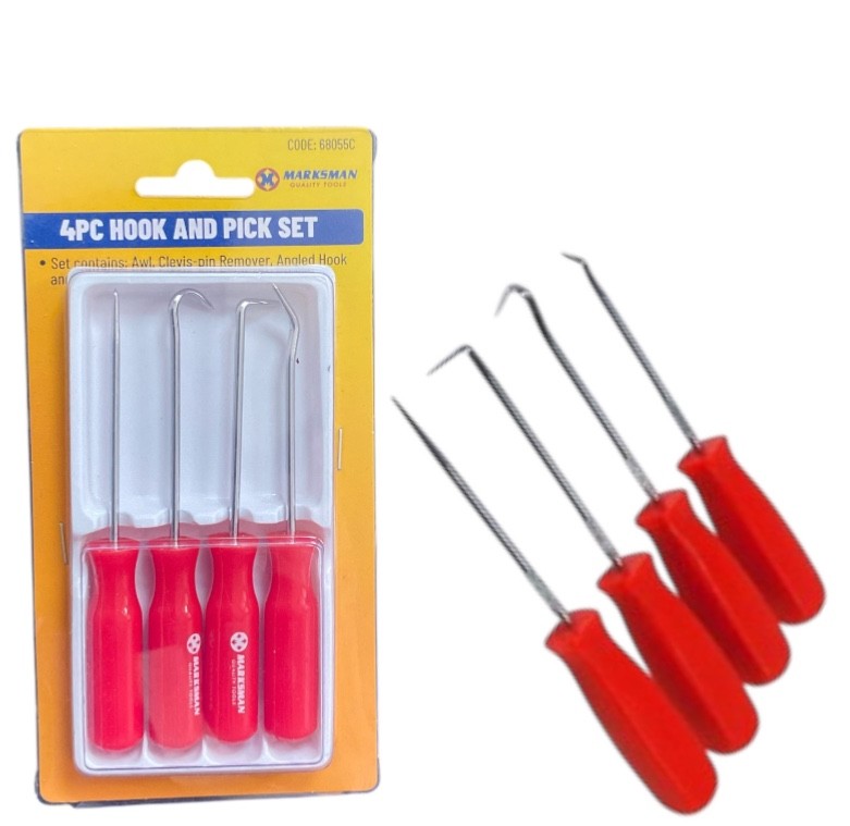 4pc Hook & Pick Set – O-Ring & Seal Removal Tool