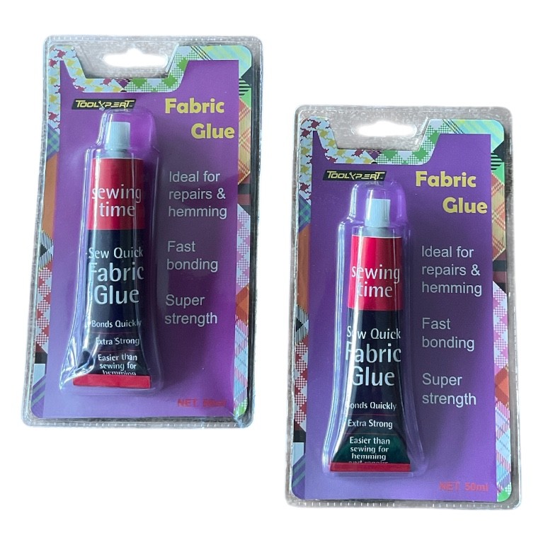 2 x 50g Fabric Glue Super Strong Quick Bond Washable Textile Sewing Fast Repair