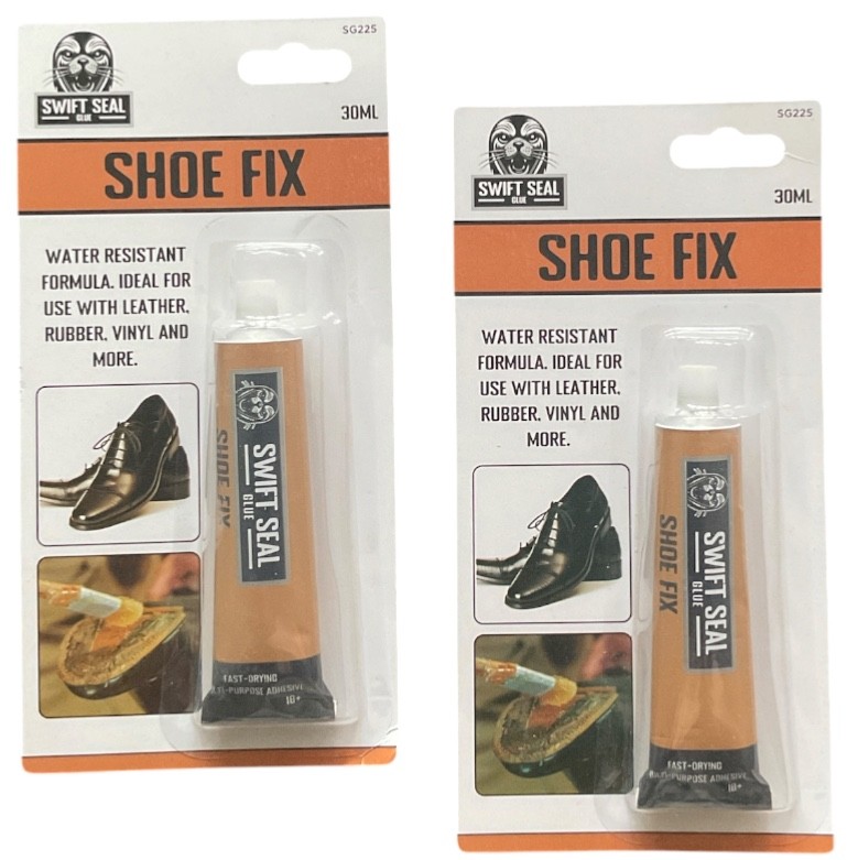 2pc Shoe Fix Glue Adhesive Repair Strong Water Resistant Leather  Rubber 30ml