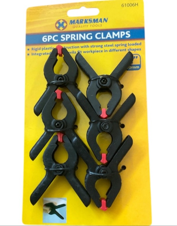 6 Pc  2'' SPRING CLAMPS QUALITY HEAVY DUTY NYLON PLASTIC QUICK GRIP CLIPS