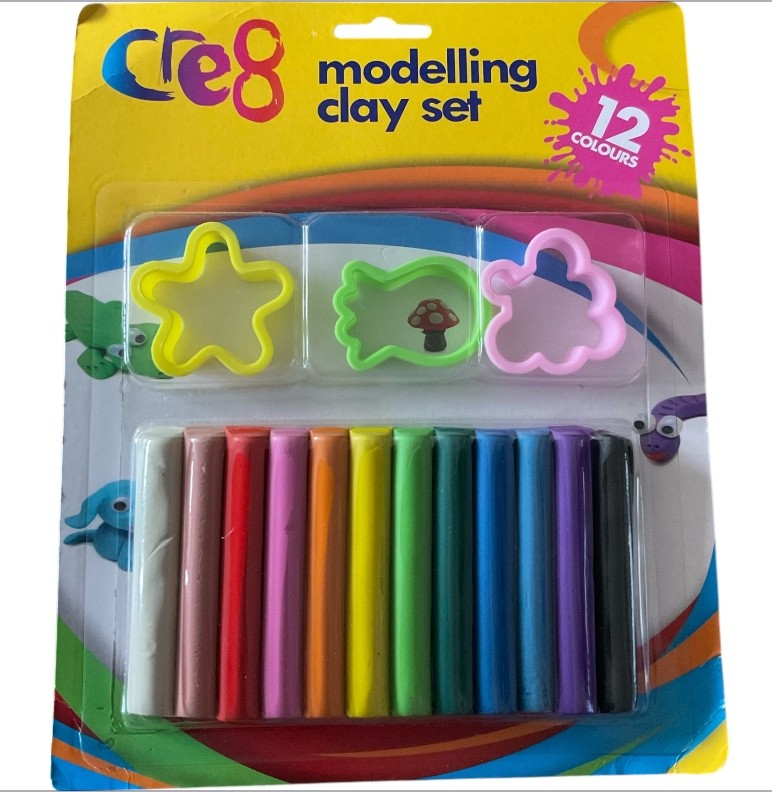 12 Modelling Clay Set 12 Different Plasticine Colours Arts & Crafts DIY Kids