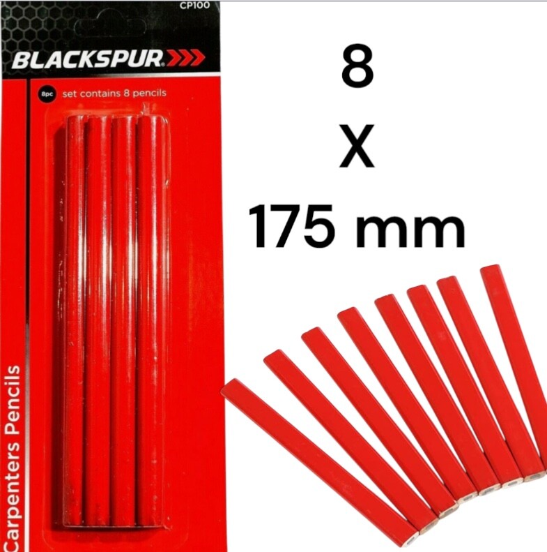 8 Pcs CARPENTERS PENCILS DIY TOOLS WOOD WORK OFFICE BUSINESS BLACKSPUR