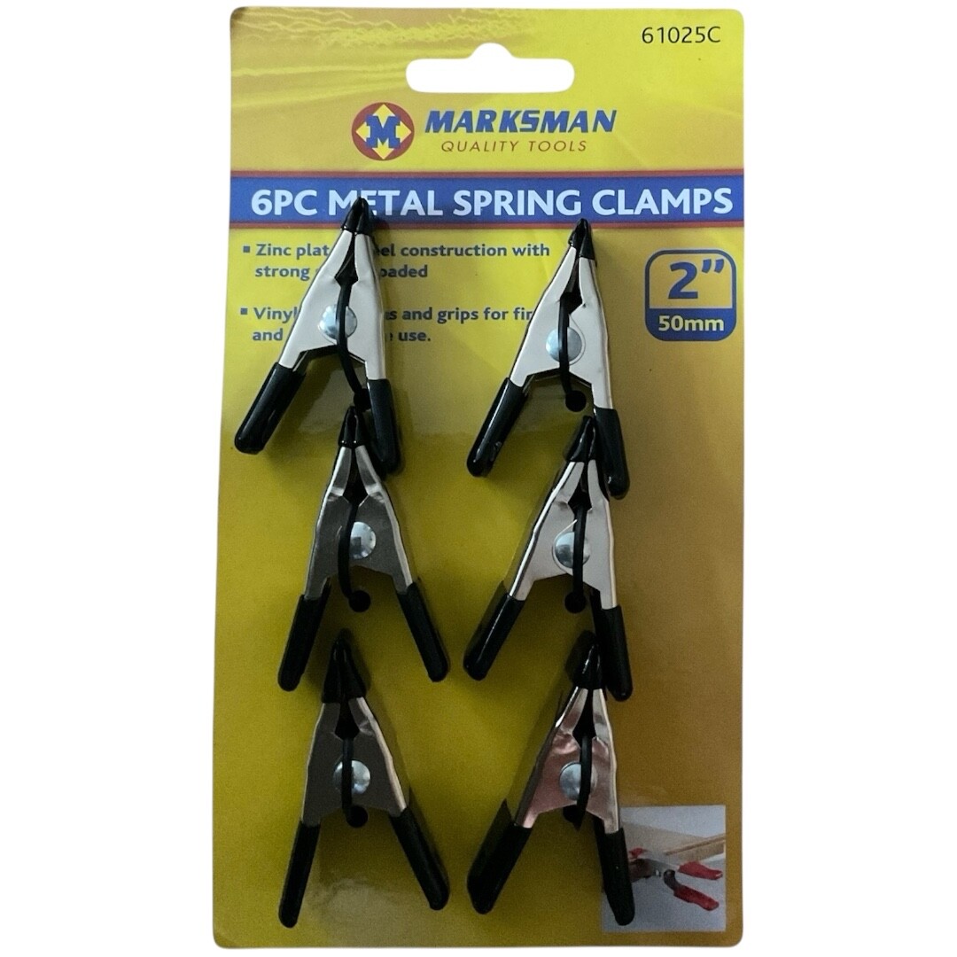 6 pc MINI Metal SPRING CLAMP SET 2 “METAL MICRO SPRING CLAMP CLIPS