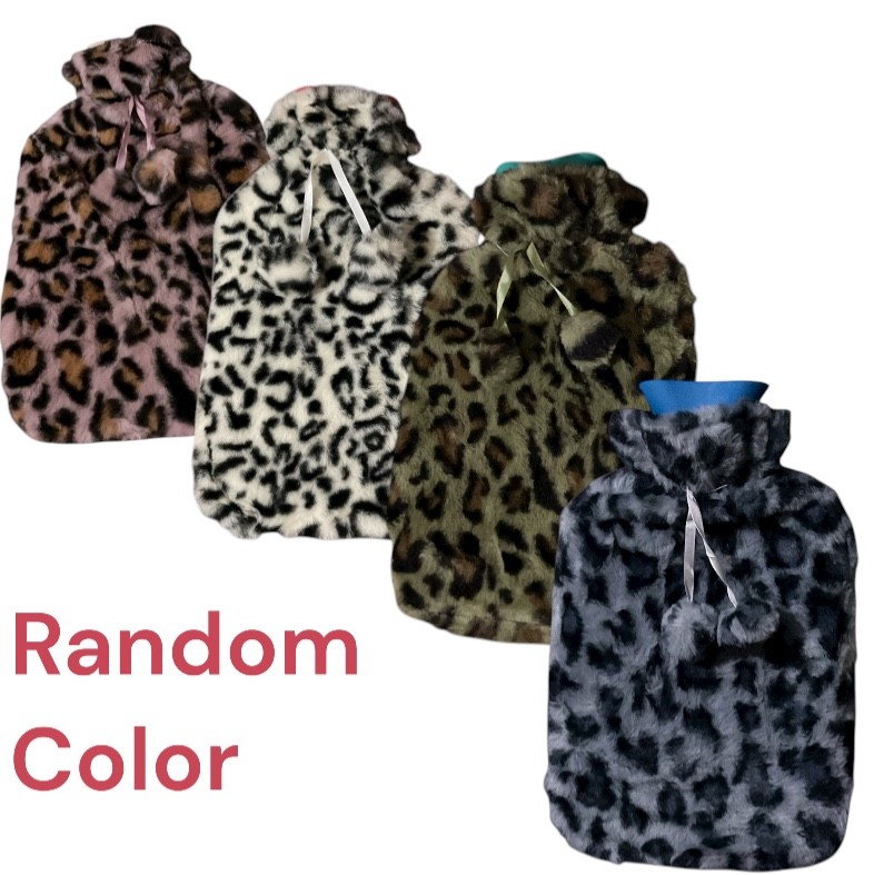 2L Hot Water Bottle with Fleece Cover (Random Colour)