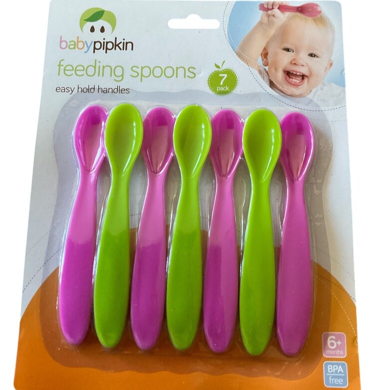 7Pc  BABY FEEDING SPOONS BABY PIPKIN CHILD KIDS TODDLER FEEDING CUTLERY SPOONS