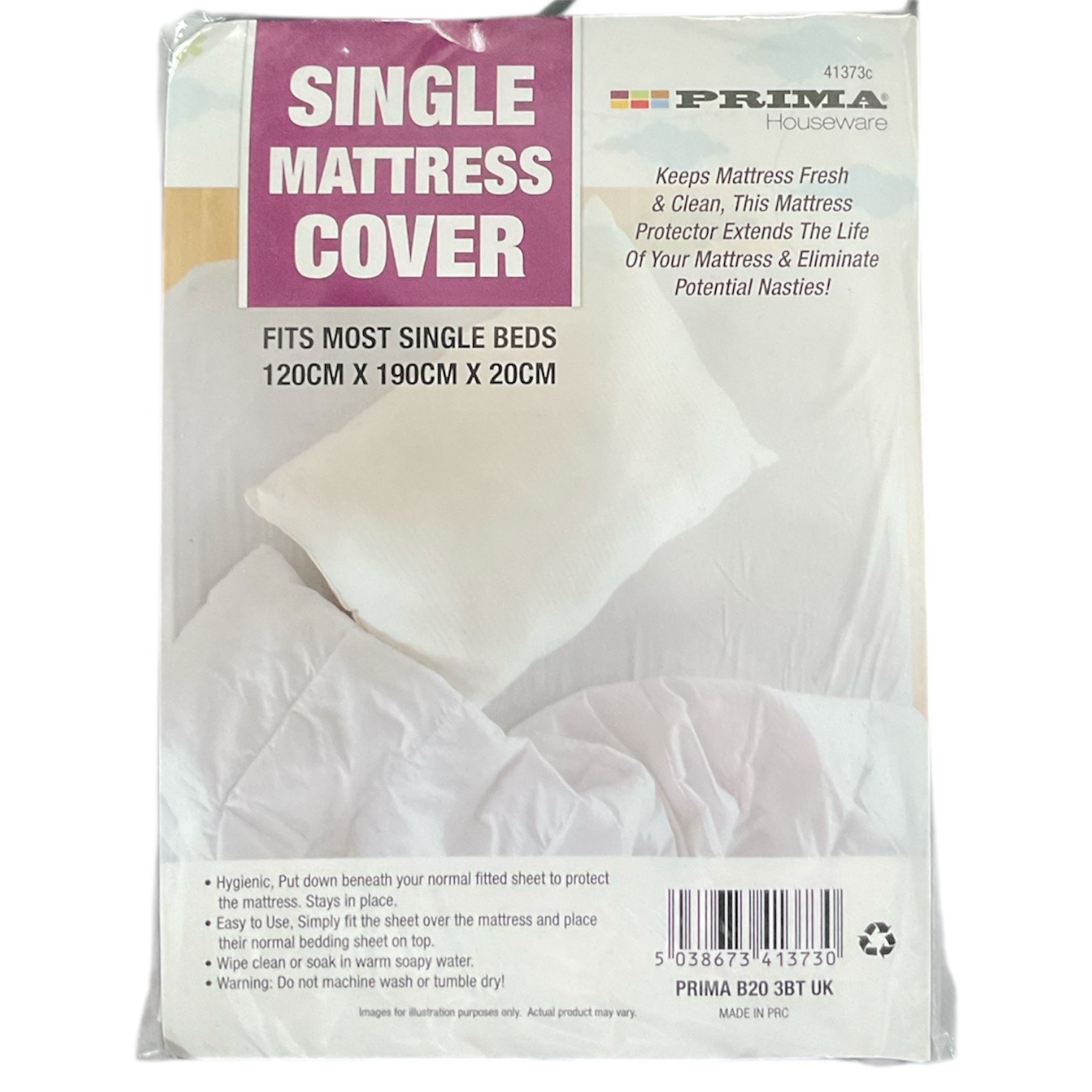 SINGLE WATERPROOF MATTRESS PROTECTOR COVER MACHINE WASHABLE NON-ALLERGENIC