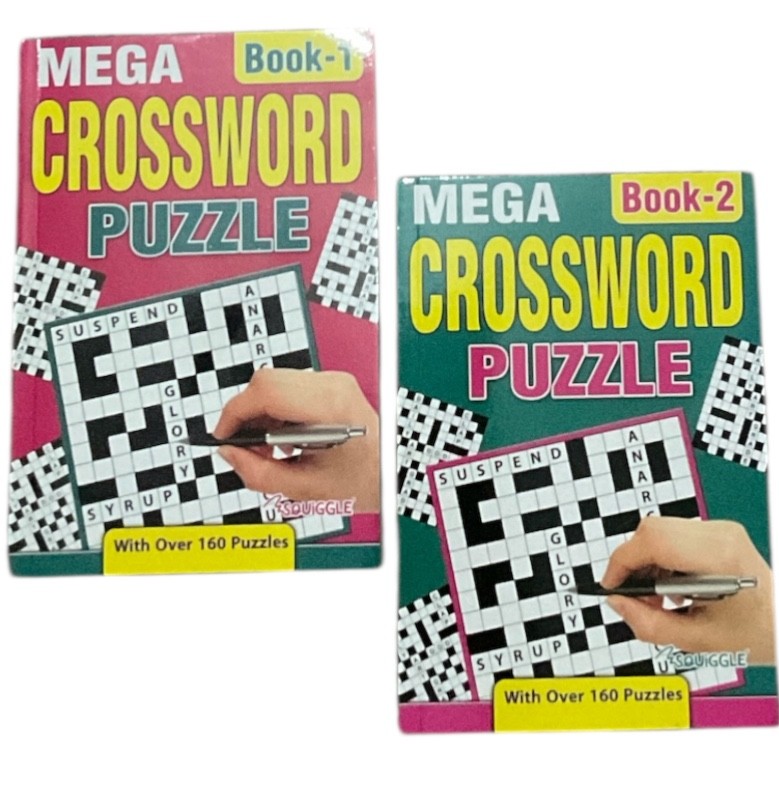2 x Crossword Puzzle Book Books Mega 320 Powerful Puzzles Brain Activity A5 Page