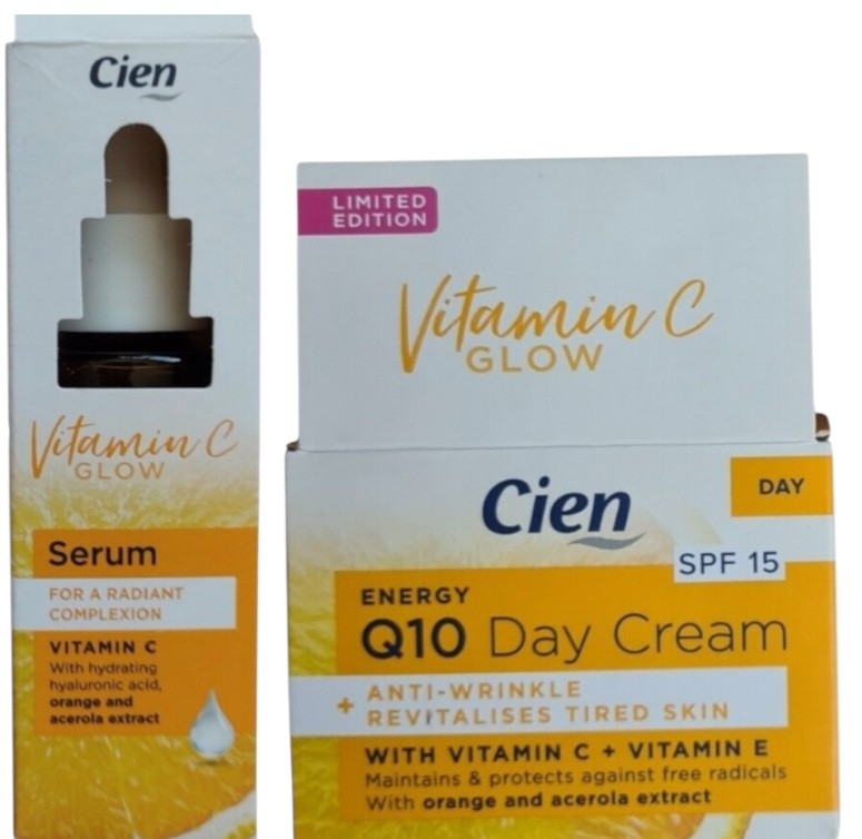 Cien Vitamin C & E  Anti Wrinkle Day Cream SPF 15 + Vitamin C Glow Serum